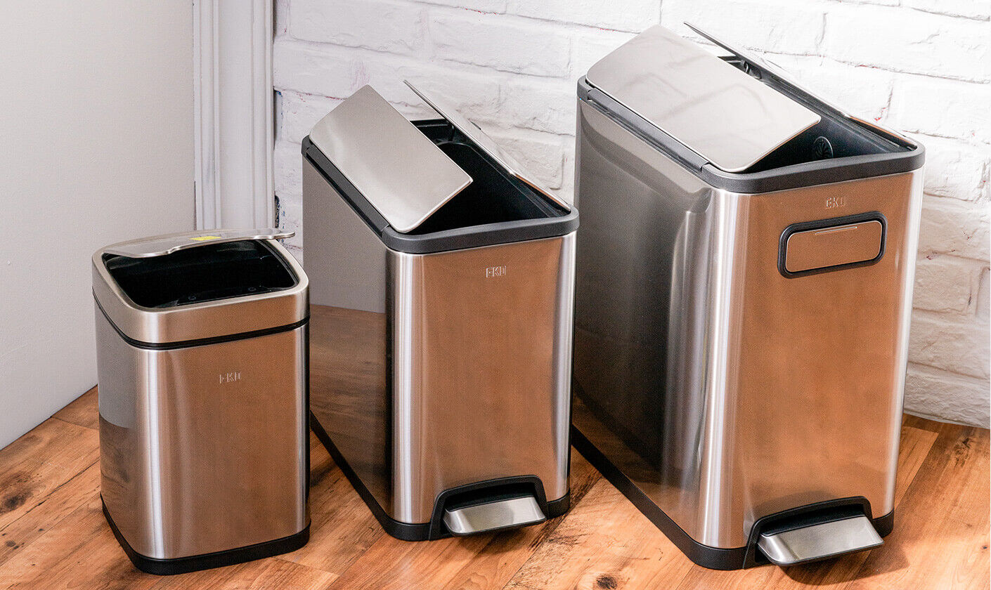 Functional bins designed as tidy trash essentials, offering a sleek and efficient solution for managing waste and keeping your space organized.