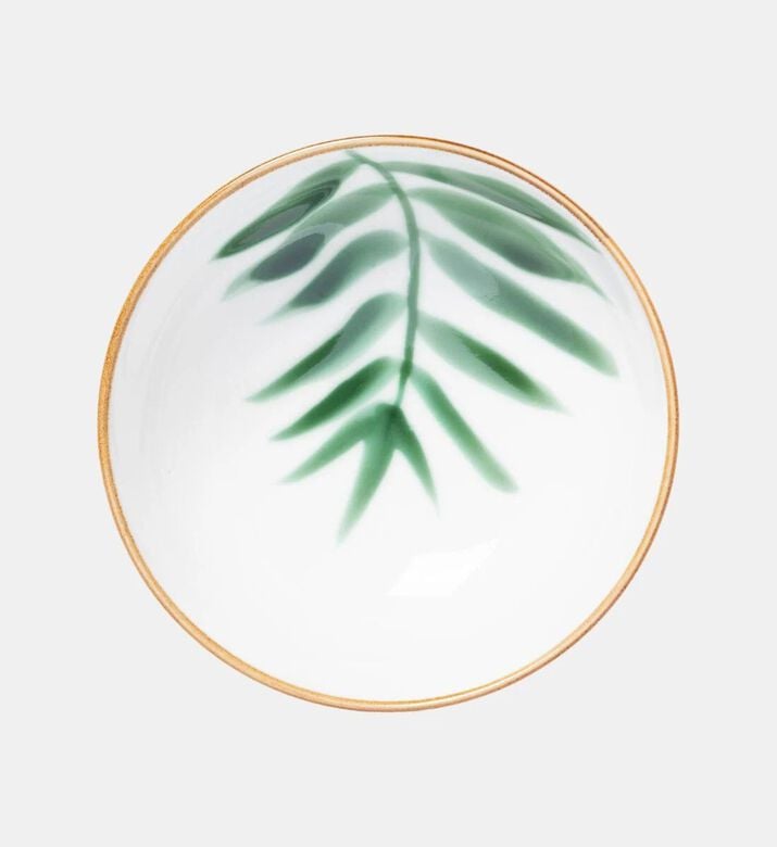 Home Deco and More Leaf Print Round Porcelain Bowl 4-piece Set, Packshot View