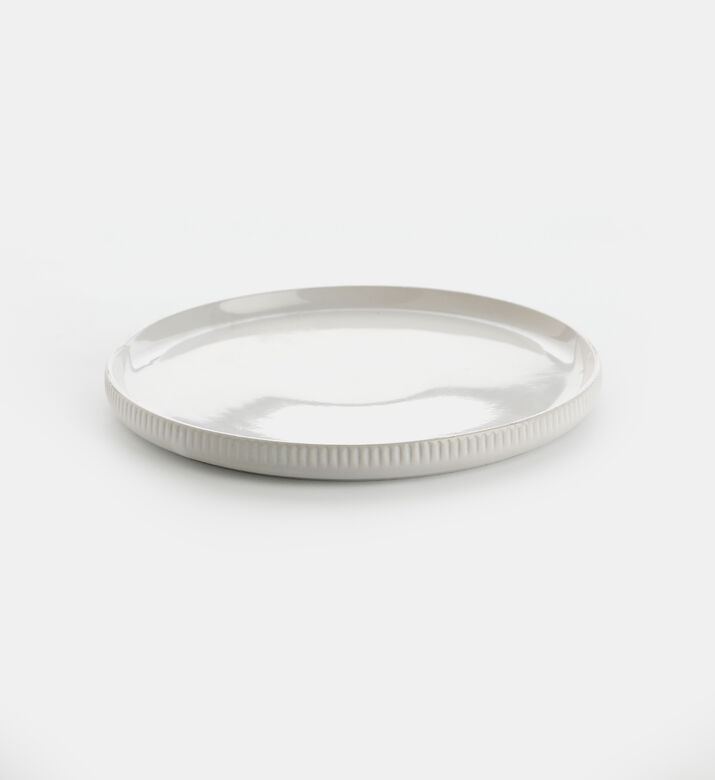 Ceramic Ribbed Round Plate