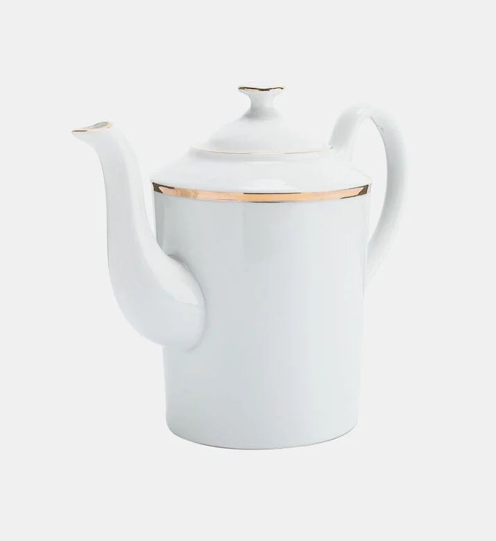 Absolu Maison Porcelain Gold Rimmed Coffee Pot, Packshot View