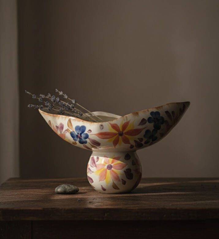 Kersten Floral Printed Ceramic Vase 30x11.5x17.5cm, Packshot View