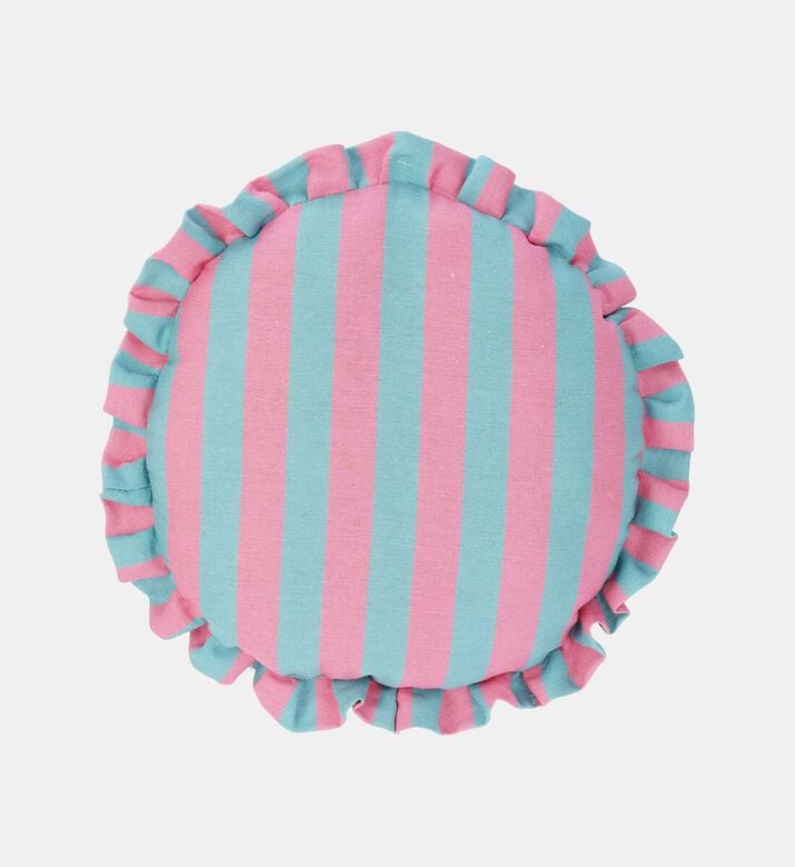 Home Deco and More Striped Round-shape Cushion, Purple, Packshot View Home Deco and More Striped Round-shape Cushion, Purple, Packshot View
