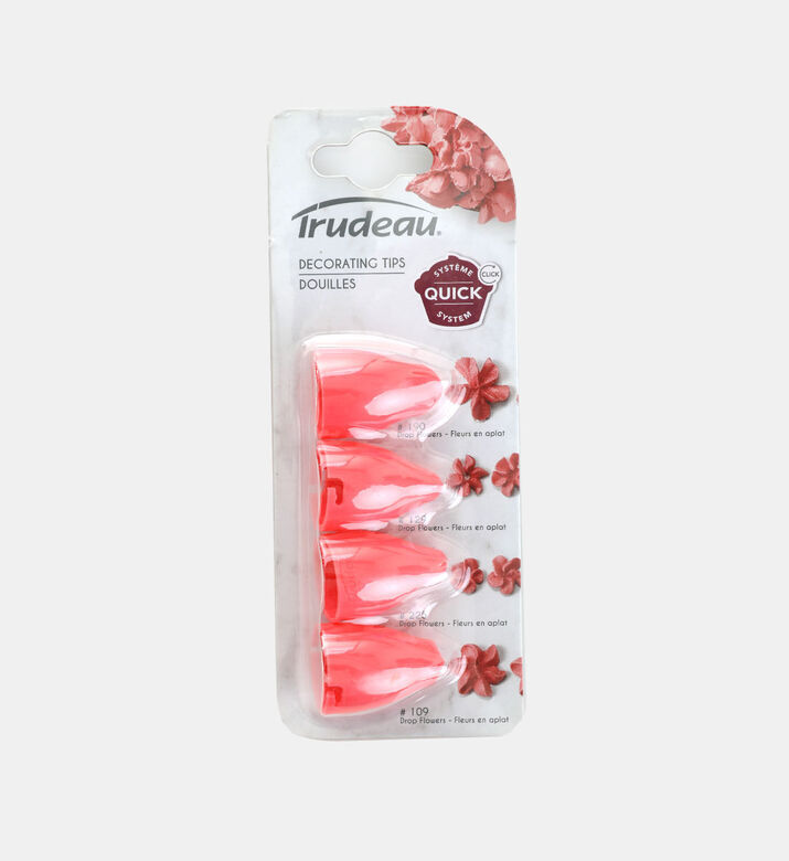 Trudeau Plastic Drop Flower Tips 4-piece Set, Packshot View