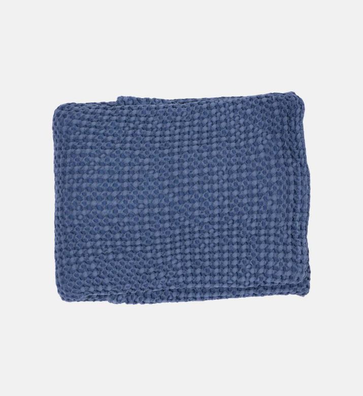 Home Deco and More Waffle Rectangle Cotton Filled And Vaccumed Cushion, Blue, 50x75-cm, Packshot View