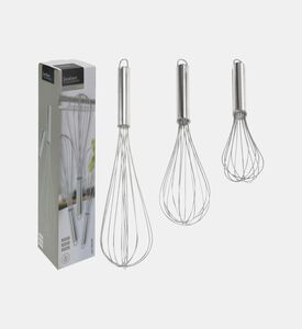 Excellent Houseware Stainless Steel 3-piece Whisks Set, Packshot View