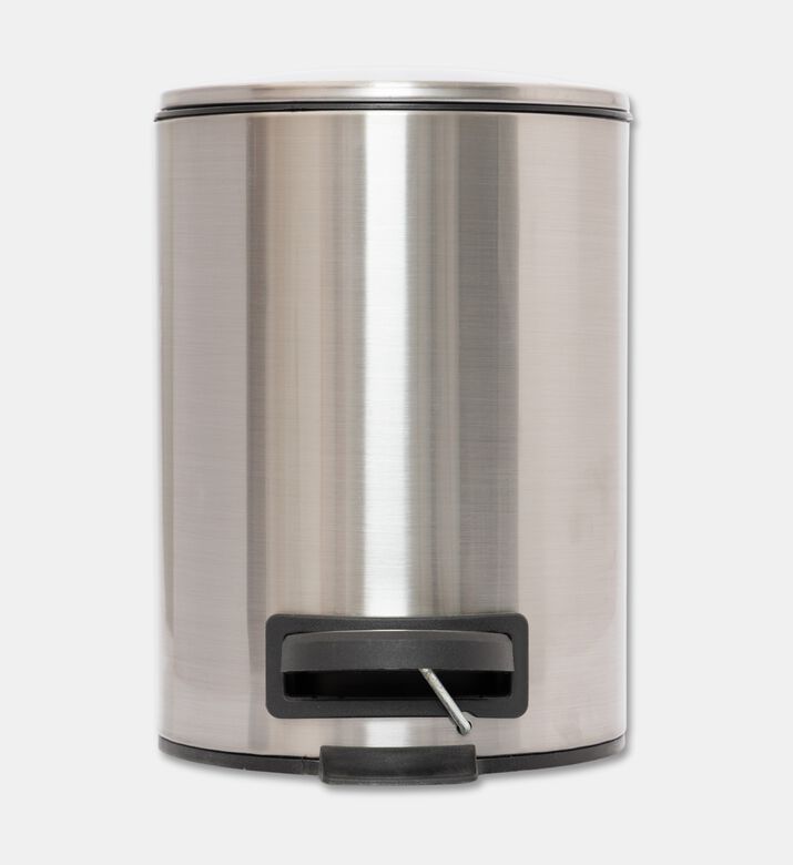 Home Deco and More Stainless Steel Torno Soft Close Pedal Bin, Silver, 3-l, Packshot View