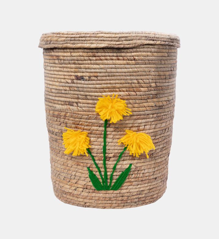 Home Deco and More Seagrass Floral Elongated Basket, Packshot View