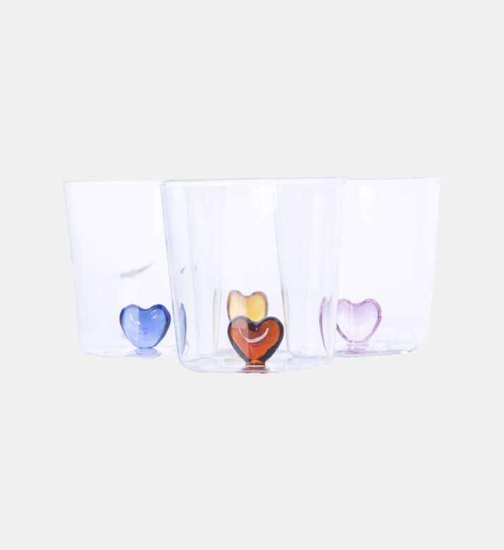 Heart Embellished Drinking Glass 4-piece Set