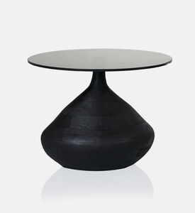 Tally Wooden Glass Side Table