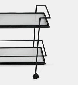 Home Deco and More Jitsu Wheeled Iron Marble Bar Trolley, Packshot View