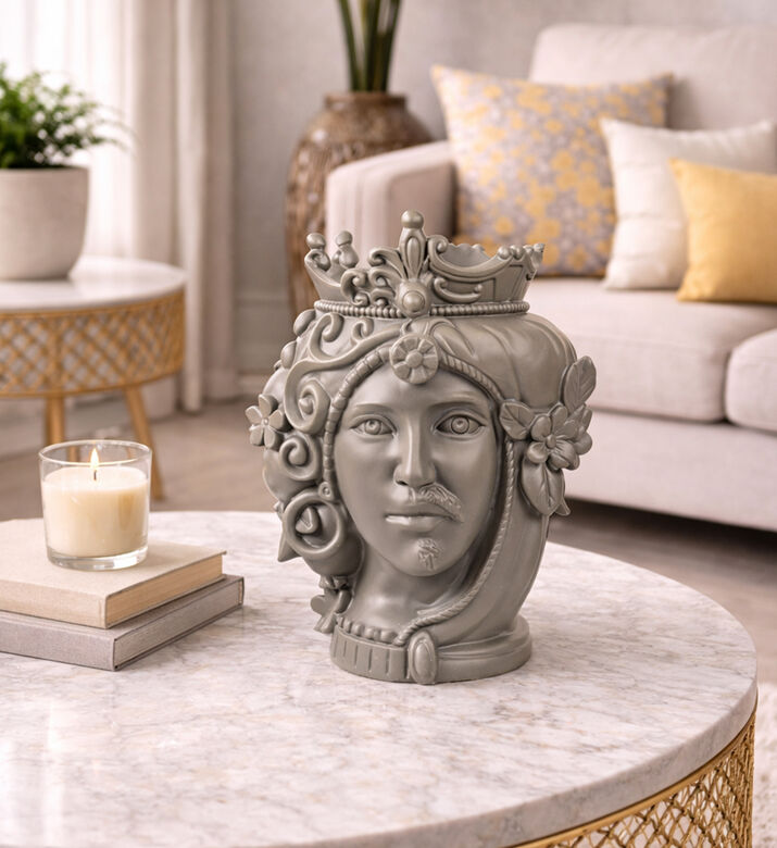 Baci Milano Bisex Polyresin Matt Vase, Taupe, S, Packshot View