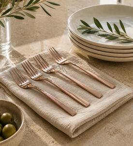 Salt and Pepper Host Rose Dessert Fork 6-piece Set, Packshot View