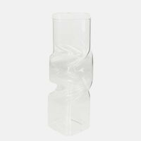 Clear Glass Cut-out Rectangular Vase