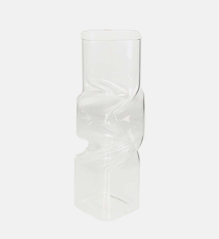 Clear Glass Cut-out Rectangular Vase