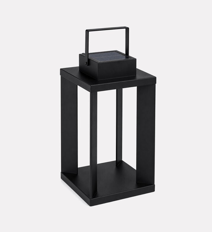 Home Deco and More Rectangular Solar Lantern, Black, 51-cm, Packshot View