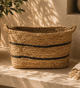 Home and Styling Straw 3-piece Baskets Set, Brown, 28x33-cm, Packshot View