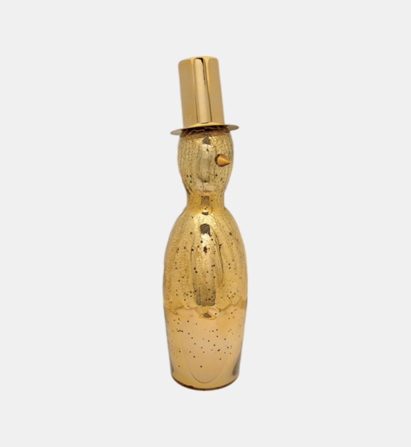Glass Snowman Gold-finish Hat