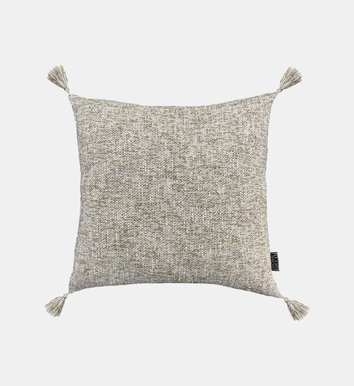 Home Deco and More Carpi Tassel Textured Cushion, Natural, Packshot View