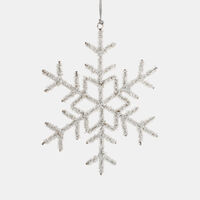 3d Beaded Snowflake Hanging Deco