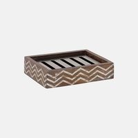 Wood Wave-print Square Soap Dish
