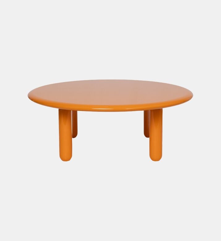 Glossy Wooden Low Round Table