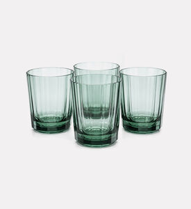 Home Deco and More Clear Stripes Tumbler, Green, Packshot View