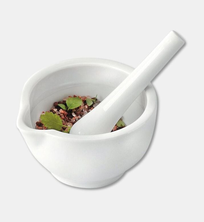 Gefu Macino Porcelain Mortar, White, 13-cm, Packshot View