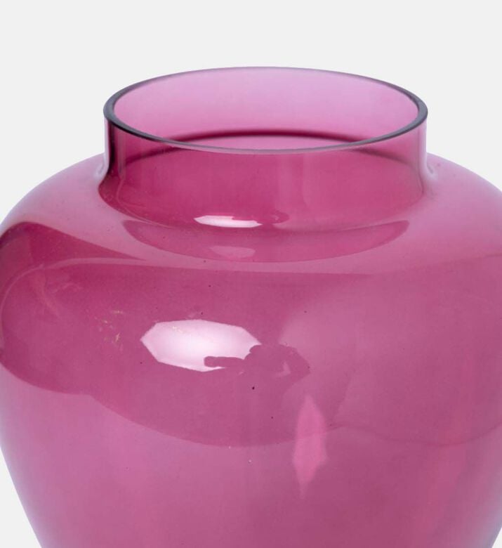 Baci Milano Classic Glass Potiche 27 X 46 Cm, Fuchsia, 16x31-cm, Packshot View