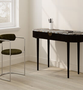 Home Deco and More Oval Marble Top Wood Base Desk, Packshot View