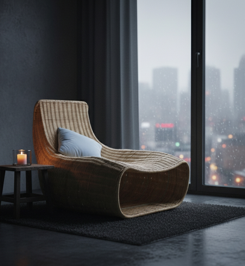 Fei Rattan Wicker Weave Lounge Chair