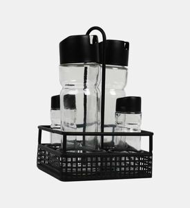 Metal Matt Vinegar Oil Salt Pepper Set