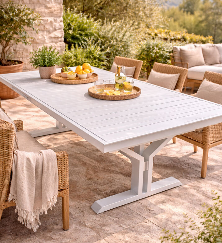 Home Deco and More Tiffany Extendable Dining Table, White, Packshot View