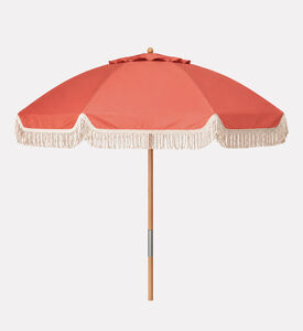 Home Deco and More Wooden Fringe Outdoor Umbrella, Terracotta, 180-cm, Packshot View
