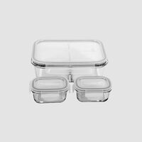 Glass Divider Containers 3-piece Set