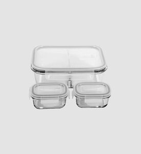 Glass Divider Containers 3-piece Set