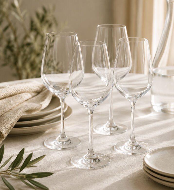 Home Deco and More Crystalline 4-piece Wine Glass Set, Packshot View