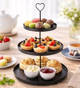Home Deco and More Three-tiers Heart Serving Tray, Packshot View