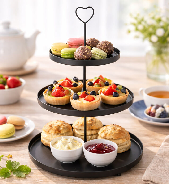 Home Deco and More Three-tiers Heart Serving Tray, Packshot View