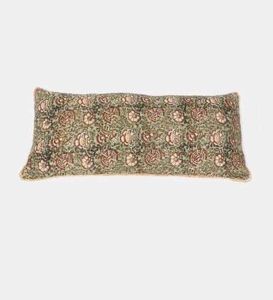 Lotus Printed Cotton Filled And Vaccumed Cushion
