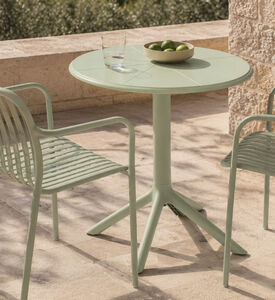 Home Deco and More Round Outdoor Table, Green, Packshot View