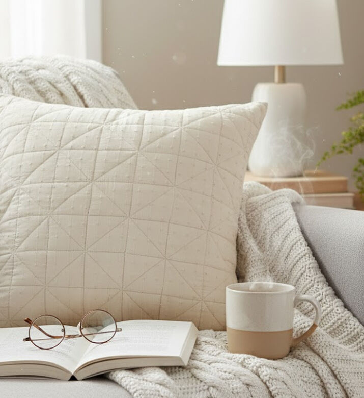 Home Deco and More Square Embroidered Throw Pillow, Packshot View