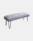 Handloom Grey Iron Legs Bench
