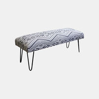 Handloom Grey Iron Legs Bench