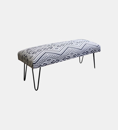 Handloom Grey Iron Legs Bench