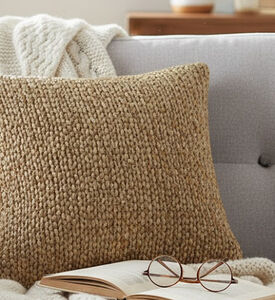 Alizea Janti Jute Square Cushion, Natural, 45x45-cm, Packshot View