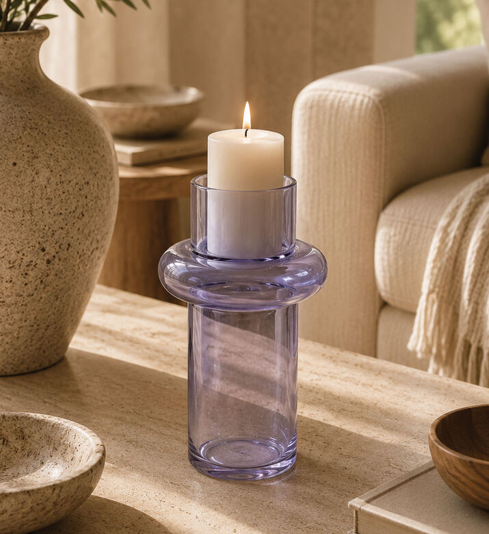 Decostar Amy Small Transparent Vase, Blue, L, Packshot View