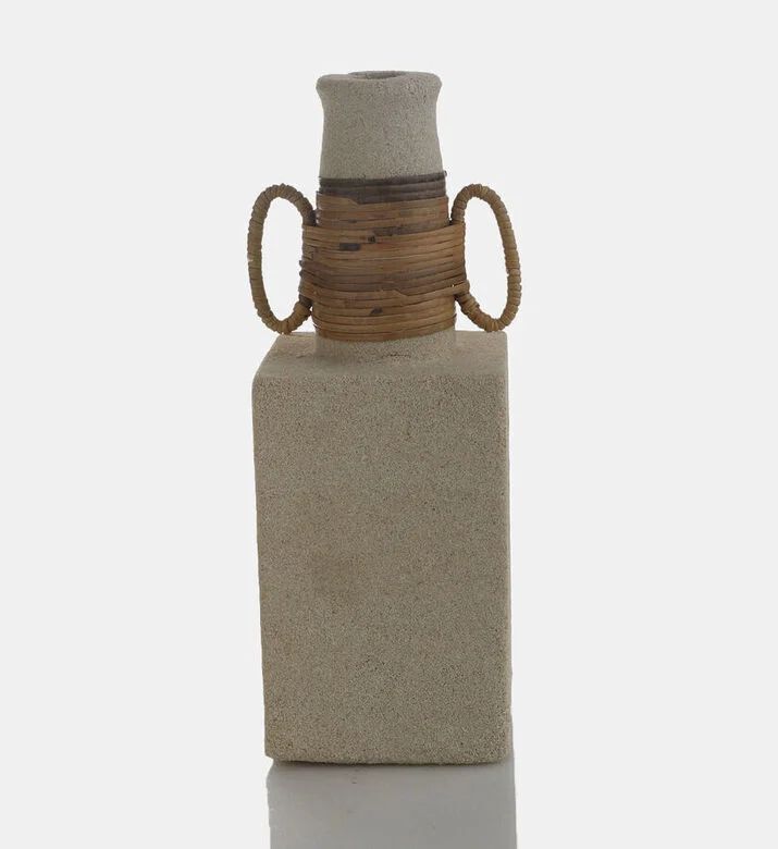 Jolipa Celine Cement Oval Ring Vase, Natural, Packshot View