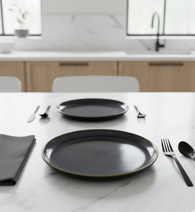 Ceramic Trimmedmed Dinner Plate