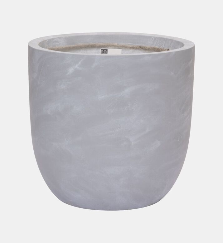 Home Deco and More Fiber Clay Washed Planter, Light-grey, 35-cm, Packshot View