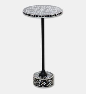 Home Deco and More Round Terrazzo-effect Side Table, Black, Packshot View